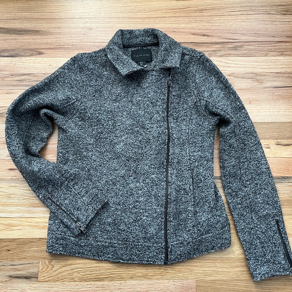 HP ❤️ Tahari Wool Moto Jacket